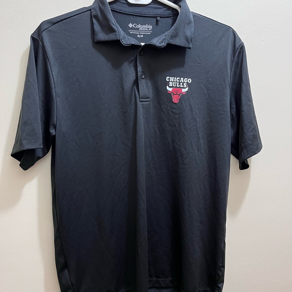 Columbia Men's Black Chicago Bulls Golf Polo